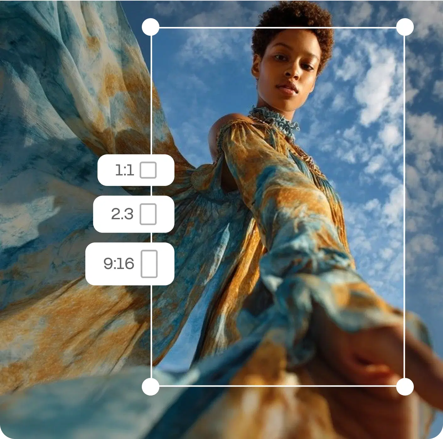 Product image resized for different aspect ratios